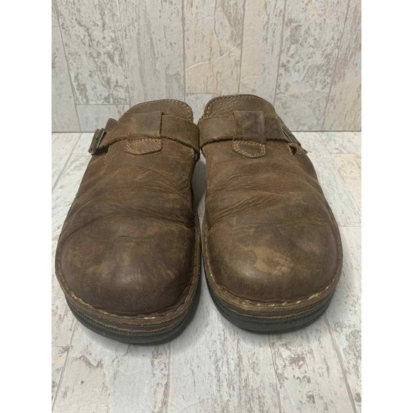 Naot Freedom Brown Leather Slip On Buckle Mules 10 - Picture 2 of 8